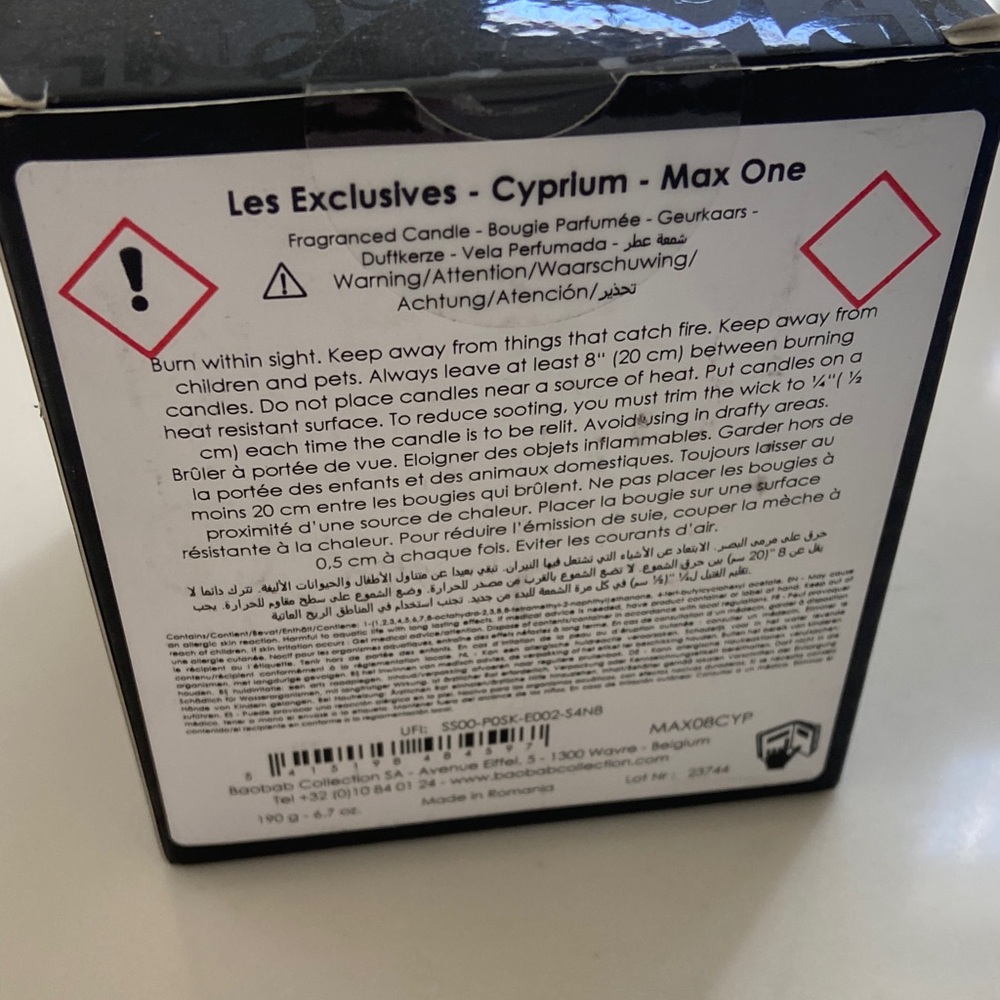 Baobab Collection Cyprium Candle in Black and Gold - Picture 3 of 12